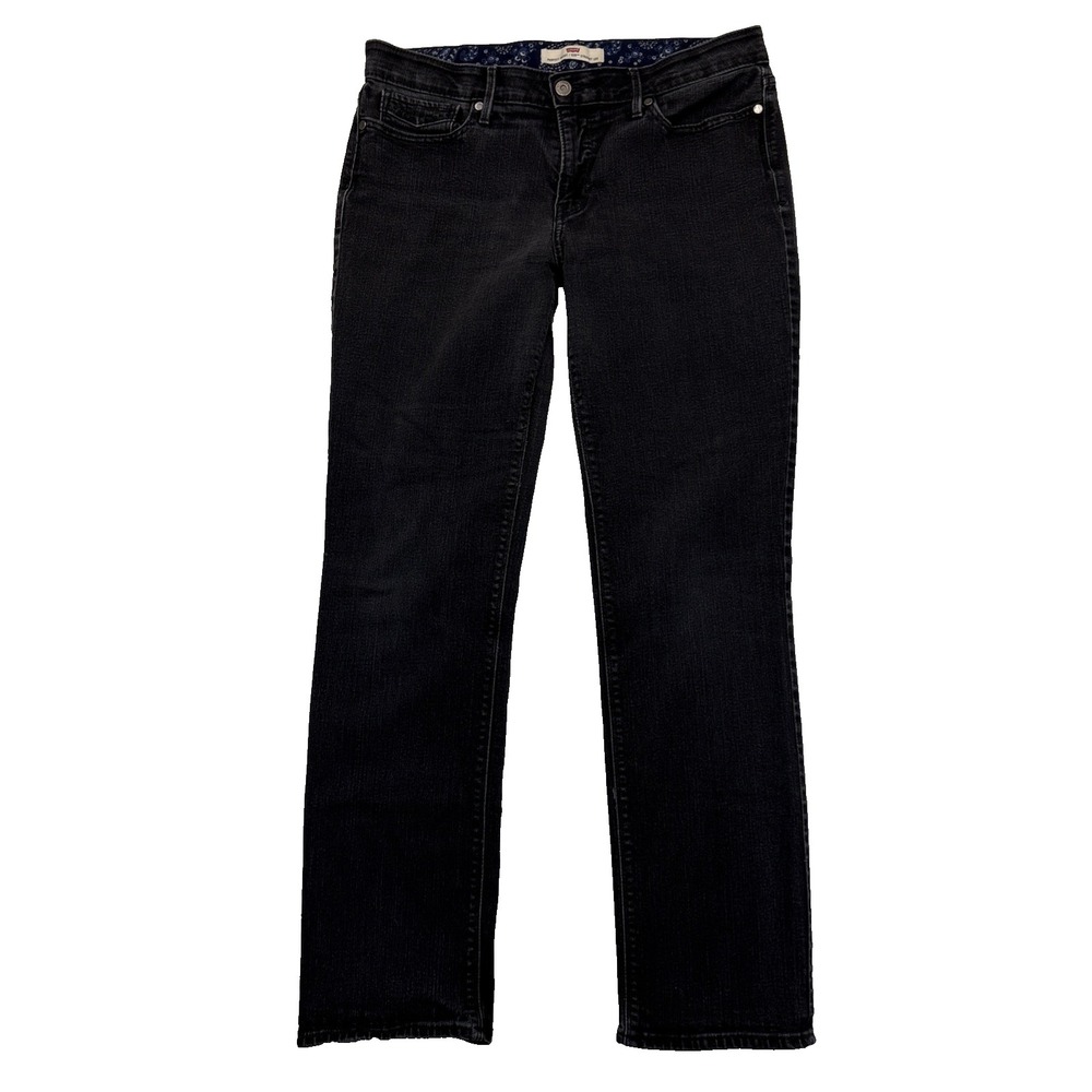 Levis 525 Denim Jeans Women's Black 12 Perfect Waist Straight Leg